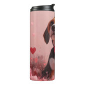 Bouteilles Isothermes Beagle avec des roses - Saint-Valentin (Tourné sur la gauche)