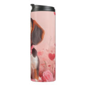 Bouteilles Isothermes Beagle avec des roses - Saint-Valentin (Tourné sur la droite)