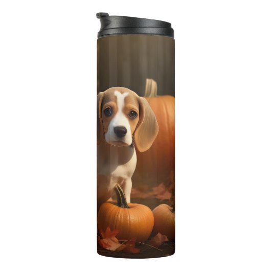 Bouteilles Isothermes Beagle Puppy Automne Citrouille de plaisir (Tourné sur la droite)