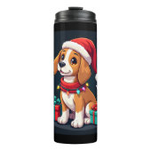 Bouteilles Isothermes Beagle Xmas Éclairage Père Noël Beagle Chien Noël  (Devant)