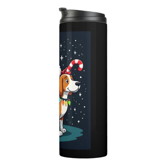 Bouteilles Isothermes Beagle Xmas Éclairage Père Noël équitation Beagle  (Tourné sur la droite)