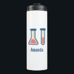 Bouteilles Isothermes Beaker & Test Tube Science Themed<br><div class="desc">Paruline thermique avec un dessin mignon d'un tube d'essai et d'un bécher. Parfait pour les types scientifiques.</div>