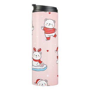 Bouteilles Isothermes Bear polaire mignonne Noël Motif sans couture