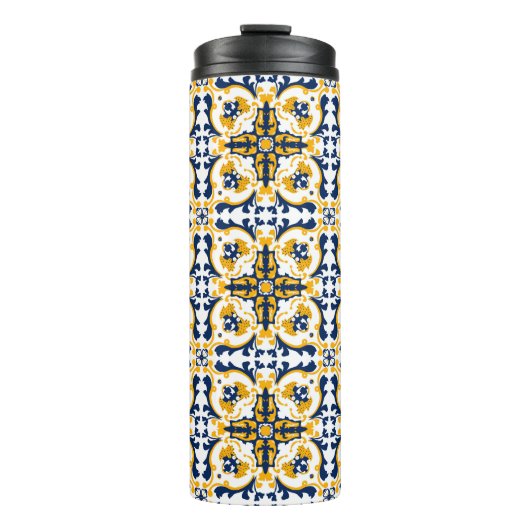 Bouteilles Isothermes 💙 💛 Beau Azulejos bleu et jaune (Devant)