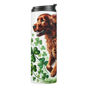 BOUTEILLES ISOTHERMES BEAU CHIEN DE SETTER IRLANDAIS AVEC SHAMROCK