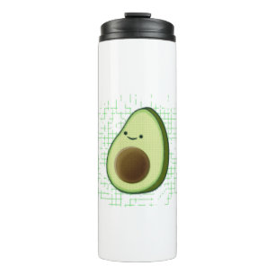 Bouteilles Isothermes Beau Dessin Avocado Sur Un Arrière - plan Distress