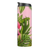 Bouteilles Isothermes Beau Héron rose avec Feuilles tropicaux (Tourné sur la droite)