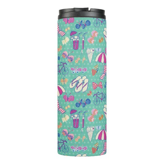 Bouteilles Isothermes Beau motif avec des éléments d'été (Dos)