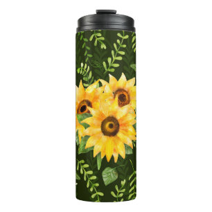 Bouteilles Isothermes Beau motif transparent avec tournesol brillant h