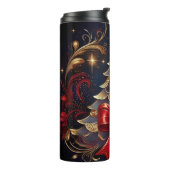 Bouteilles Isothermes Beau Noël Arbre Rouge Ruban Design (Tourné sur la gauche)