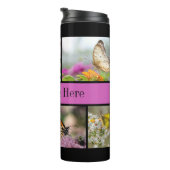 Bouteilles Isothermes Beau papillon et nom de famille floral (Tourné sur la droite)