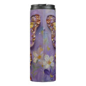 Bouteilles Isothermes Beau Papillon Violet et Fleurs (Dos)