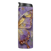 Bouteilles Isothermes Beau Papillon Violet et Fleurs (Tourné sur la droite)