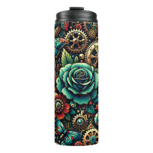 Bouteilles Isothermes Beau Steampunk Gears à thème et Roses