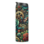 Bouteilles Isothermes Beau Steampunk Gears à thème et Roses (Tourné sur la droite)