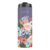 Bouteilles Isothermes Beau Violet Botanique Floral Fleurissant (Devant)