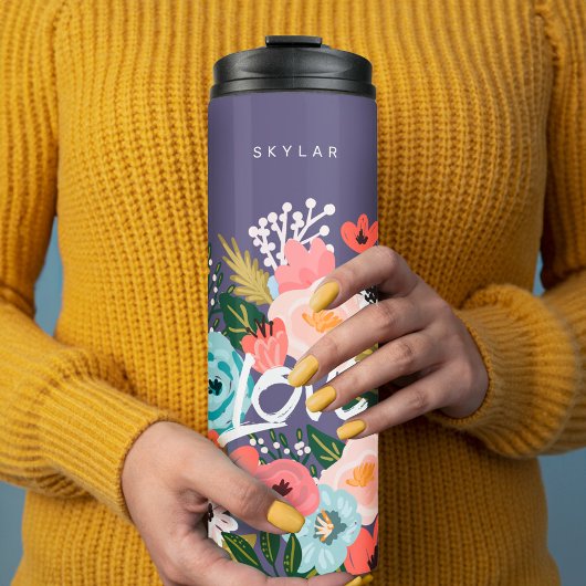 Bouteilles Isothermes Beau Violet Botanique Floral Fleurissant