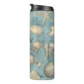 Bouteilles Isothermes Beaux Coquillages Vintages En Bleu (Tourné sur la droite)