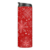 Bouteilles Isothermes Beaux Snowflakes sur Noël Arrière - plan rouge (Tourné sur la droite)