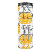 Bouteilles Isothermes Beaux vélos avec roues orange. Main d'aquarelle (Dos)