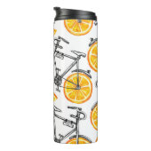 Bouteilles Isothermes Beaux vélos avec roues orange. Main d'aquarelle (Tourné sur la droite)