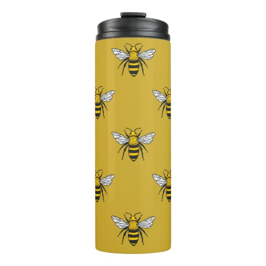 Bouteilles Isothermes Bee Haven : Motif jaune Vintage (Devant)