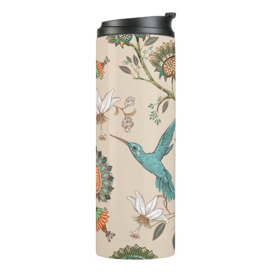 Bouteilles Isothermes Beige seamless pattern with stylized flowers and b (Tourné sur la gauche)