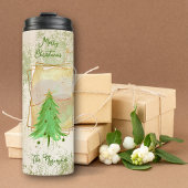 Bouteilles Isothermes Beige & Vert 5 Modèle photo Noël