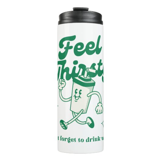 Bouteilles Isothermes beige vert illustratif mignon devis amusant (Devant)
