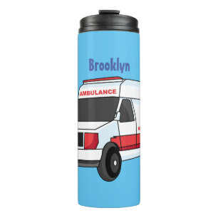 Bouteilles Isothermes Belle ambulance rouge caricature van