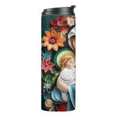 Bouteilles Isothermes Belle et élégante 3D Mère Marie & Bébé Jésus (Tourné sur la gauche)