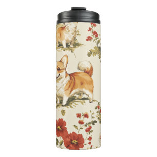 Bouteilles Isothermes Belle Fleur de Noël Corgi Chien