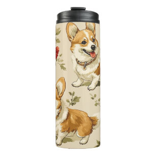 Bouteilles Isothermes Belle Fleur de Noël Corgi Chien