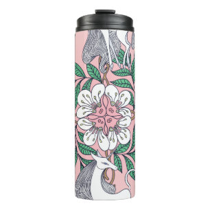 Bouteilles Isothermes Belle licorne et circulaire ornement fleuri mer