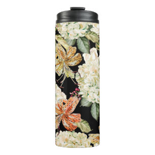 Bouteilles Isothermes Belle motif d'aquarelle avec fleurs d'hydra
