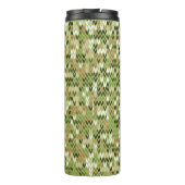 Bouteilles Isothermes Belle motif en tricot de mamie vert olive (Dos)