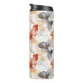 Bouteilles Isothermes Belle Pêche féminine Bleu et Blanc Floral (Tourné sur la droite)