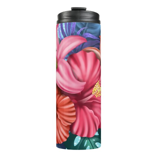 Bouteilles Isothermes Belles fleurs tropicales (Devant)