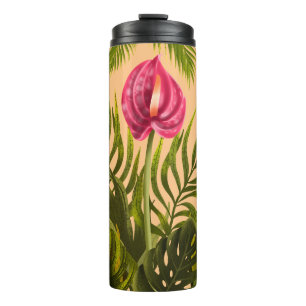 Bouteilles Isothermes Belles Fleurs Tropicales Et Feuilles