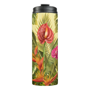 Bouteilles Isothermes Belles Fleurs Tropicales Et Feuilles