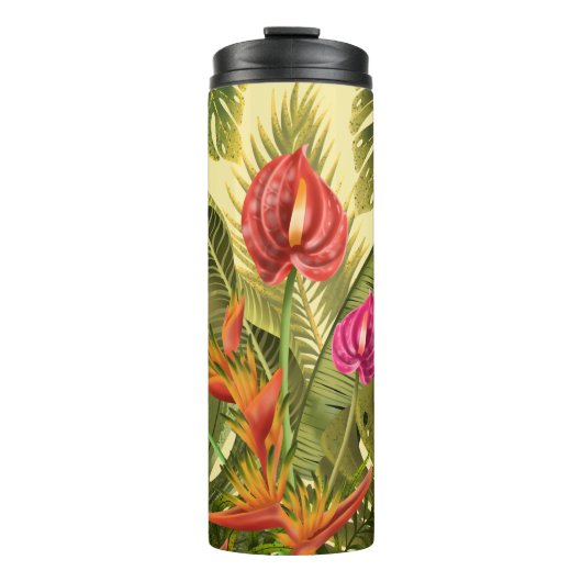 Bouteilles Isothermes Belles Fleurs Tropicales Et Feuilles (Devant)