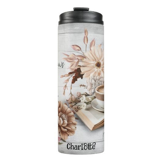 Bouteilles Isothermes Bénédiction : Café, Écriture, Fleurs rustiques (Devant)