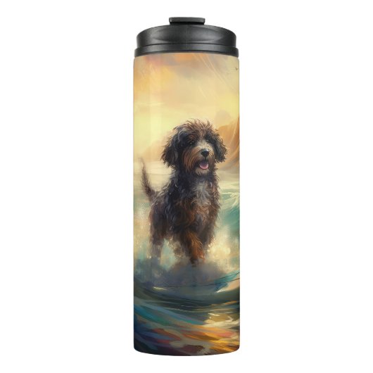 Bouteilles Isothermes Bernedoodle Beach Surf Peinture (Devant)