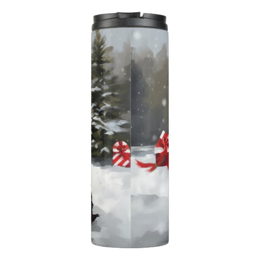 Bouteilles Isothermes Bernedoodle Chien dans Noël de neige (Dos)