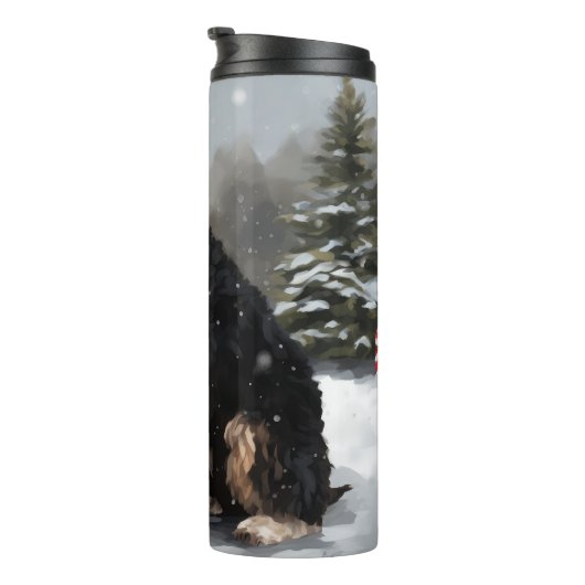 Bouteilles Isothermes Bernedoodle Chien dans Noël de neige (Tourné sur la droite)