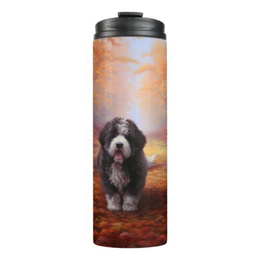 Bouteilles Isothermes Bernedoodle en automne Leaves automne Inspire (Devant)