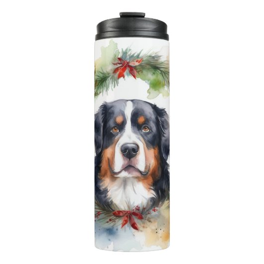 Bouteilles Isothermes Bernois Mountain Festive Wreath Pup (Devant)