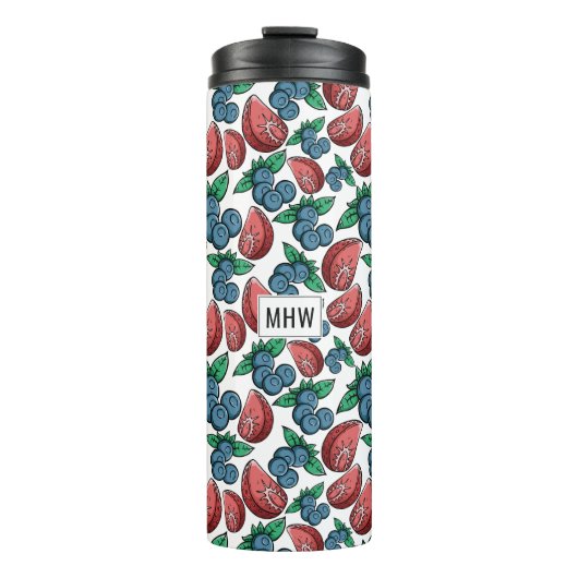 Bouteilles Isothermes Berries Motif monogramme personnalisé tumbler (Devant)