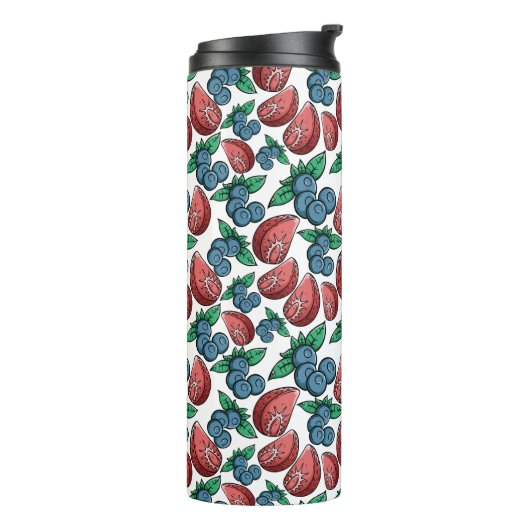 Bouteilles Isothermes Berries Motif monogramme personnalisé tumbler (Tourné sur la gauche)