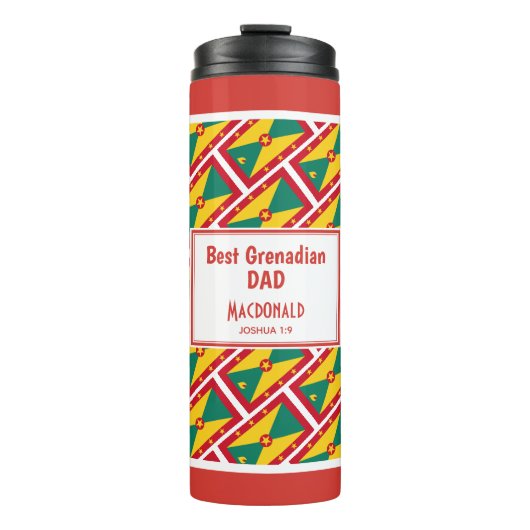 Bouteilles Isothermes BEST GRENADIAN DAD Grenada Drapeau Customisé Boiss (Devant)